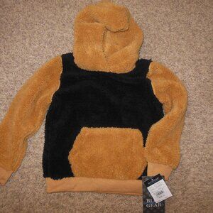 NWT Blue Gear Medium 5 Fleece Warm Black Bronze Pullover Hooded Shirt Hoodie